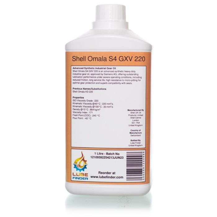 Shell Omala S4 GXV 220 - 1 Litre